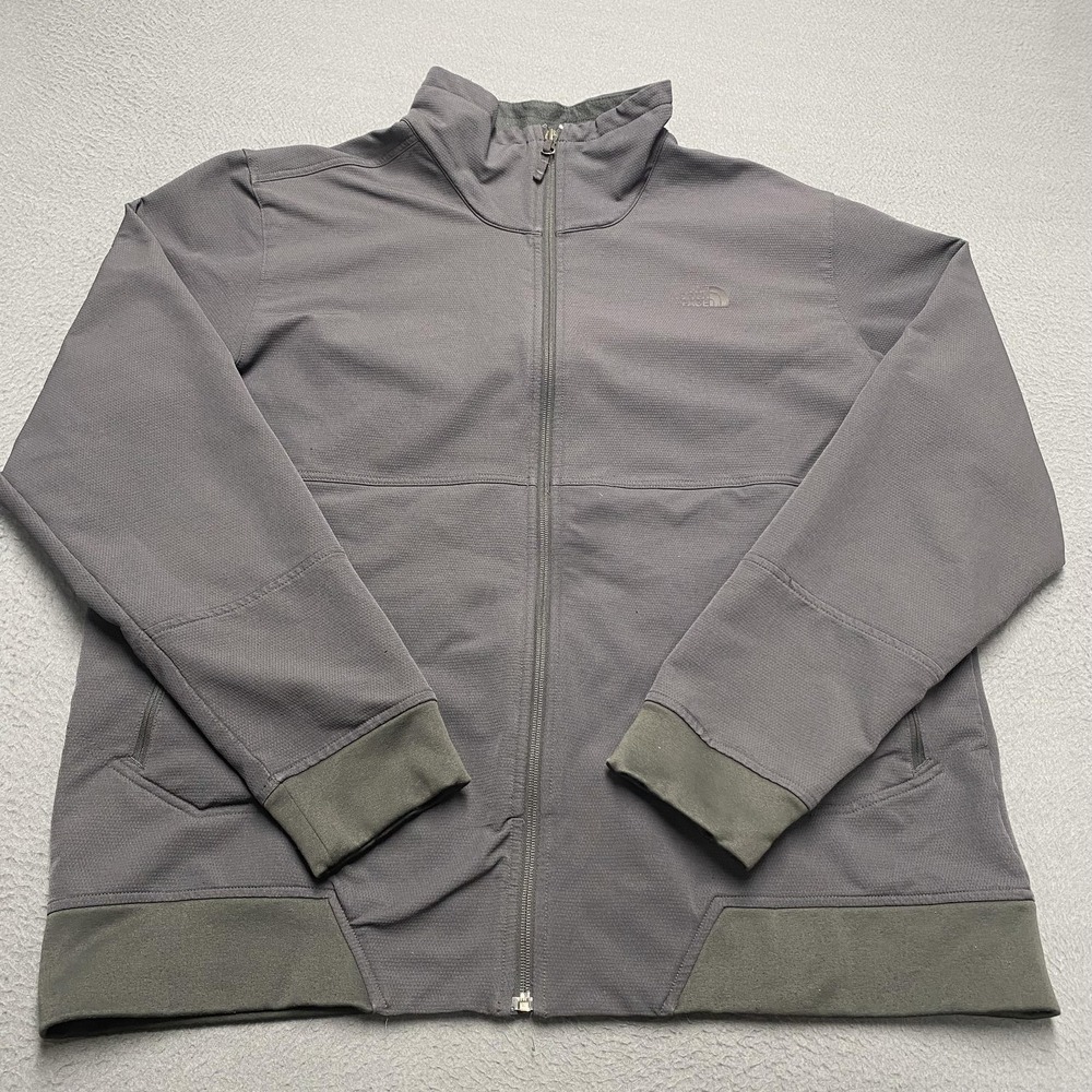 The‎ North Face Jacket Mens XL Gray Softshell Full Zip Stand Collar Zip Pockets